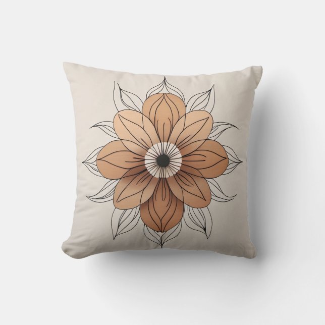 Boho minimalist flower cushion (Front)