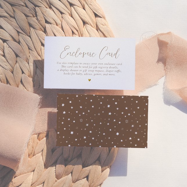 Boho Minimalist Gold Heart Calligraphy Baby Shower Enclosure Card (Creator Uploaded)