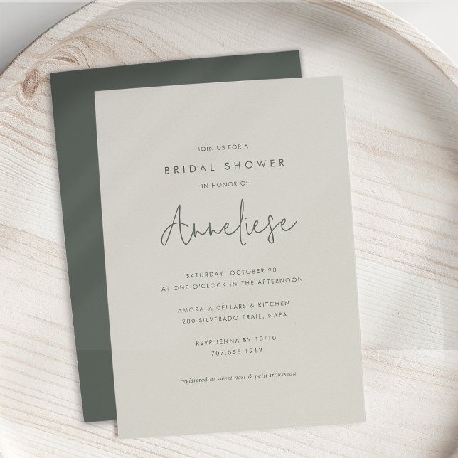 Boho Minimalist Handwritten Script Bridal Shower Invitation (Creator Uploaded)