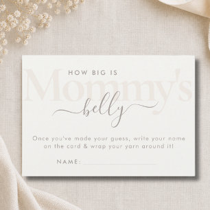 Boho Minimalist How Big Is Mummy's Belly Game Card