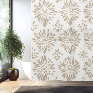 Boho Minimalist Mandala Shower Curtain