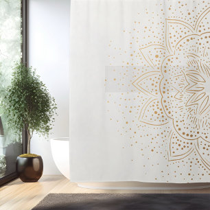 Boho Minimalist Mandala Shower Curtain
