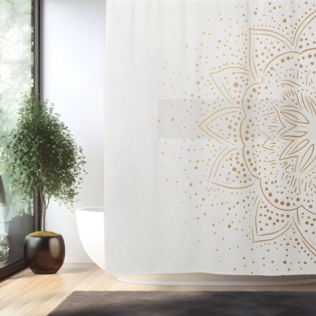 Boho Minimalist Mandala Shower Curtain (Creator Uploaded)