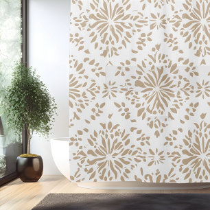 Boho Minimalist Mandala Shower Curtain