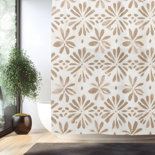 Boho Minimalist Mandala Shower Curtain