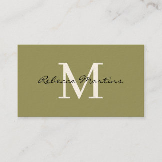 Boho minimalist monogram business card