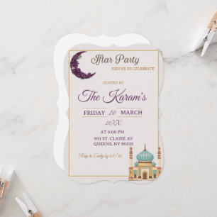 Boho Minimalist Mosque Ramadan Iftar Party Invitation