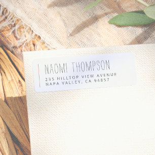 Boho Minimalist Name & Address Return Address Label