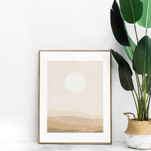 Boho Minimalist Neutral Sunset Wall Art