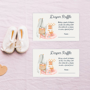 Boho Minimalist Nursery Girl Diaper Raffle Enclosure Card