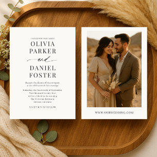 Boho Minimalist Photo Wedding Invitation