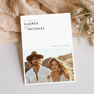 Boho Minimalist Photo Wedding Invitation