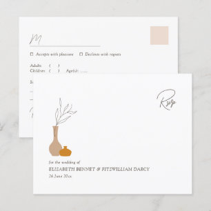 Boho Minimalist Plant Pots RSVP with Song Request  Postcard