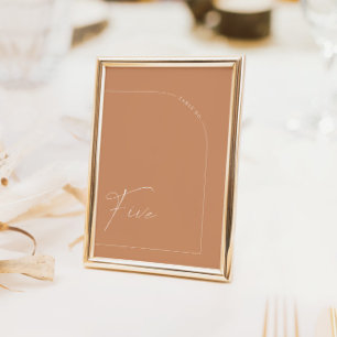 Boho Minimalist Rust Arch Table Five Table Number