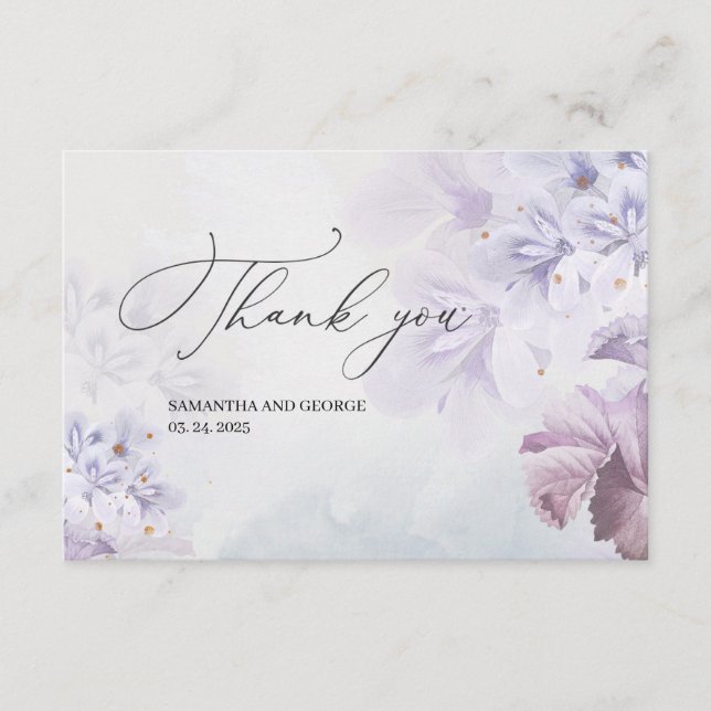 Boho Minimalist soft pastel purple Reception Enclosure Card (Front)