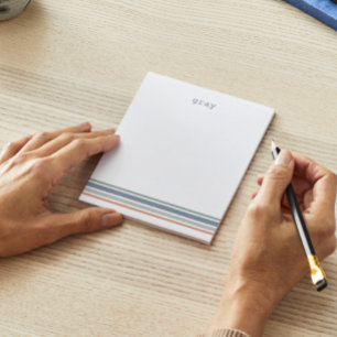 Boho Minimalist Stripes Personalised Notepad
