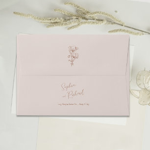 Boho Minimalist Terracotta Botanicals Wedding Envelope