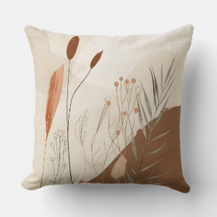 Boho Minimalist Throw Pillow