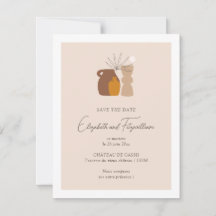Boho Minimalist Vases Save the Date Card