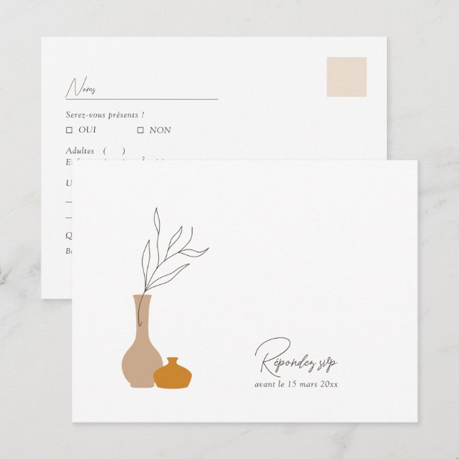 Boho Minimalist Vases | Song Request + Meal Choice Postcard (Front/Back)