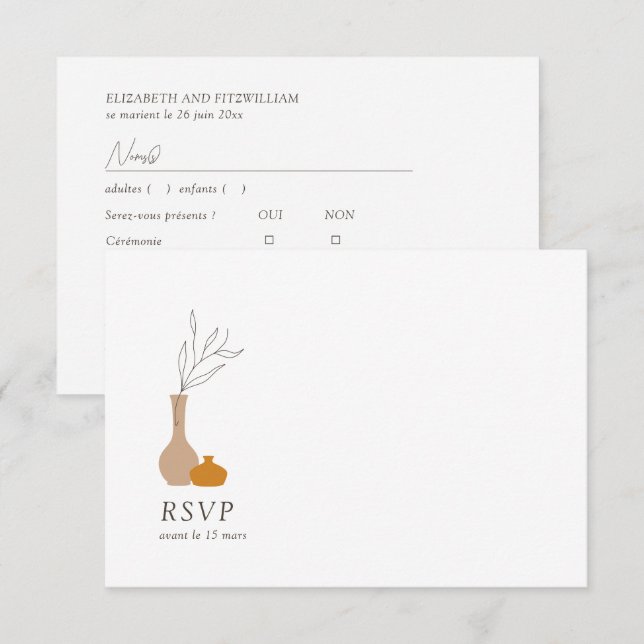 Boho Minimalist Vases | Song Request RSVP Card (Front/Back)