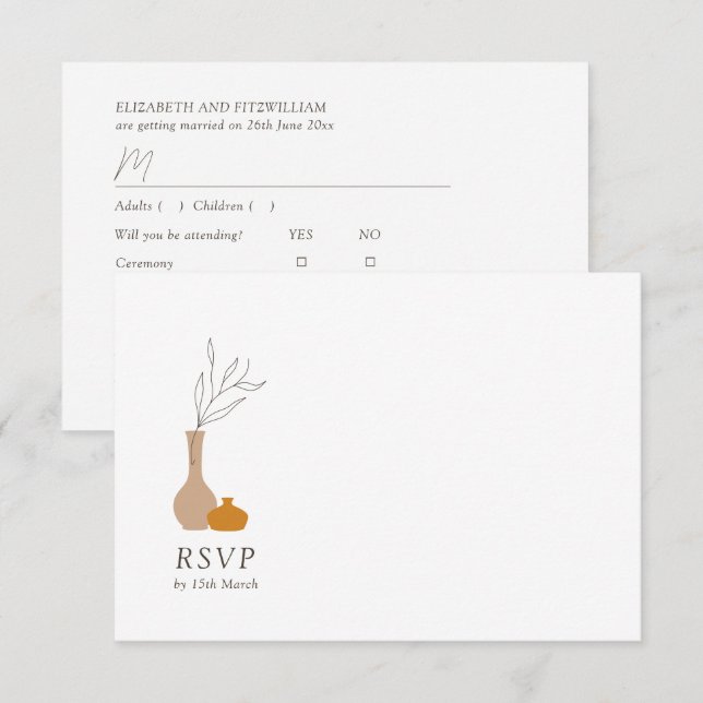 Boho Minimalist Vases | Song Request  RSVP Card (Front/Back)