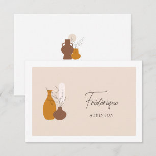Boho Minimalist Vases Wedding Place Card