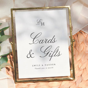 Boho Minimalist Wedding Cards & Gifts Sign