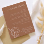 Boho Minimalist Wedding Details Enclosure Card<br><div class="desc">HADLEY || Boho Minimalist Wedding Details Enclosure Card (part of our Hadley Suite). This botanical floral terracotta design is the perfect suite for your boho themed wedding. View our matching items in the Hadley Suite!</div>