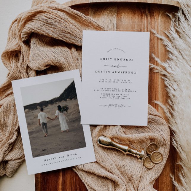 Boho Minimalist Wedding Invitation (Creator Uploaded)