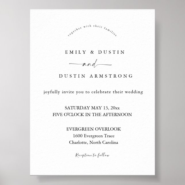 Boho Minimalist Wedding Invitation Poster (Front)