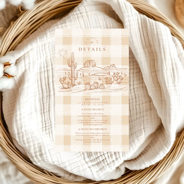 Boho Minimalist Western Desert Wedding Enclosure Card (Creator Uploaded)