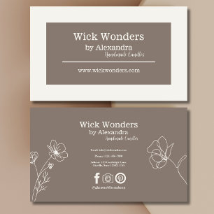 Boho Minimalistic Candle Making Business Card