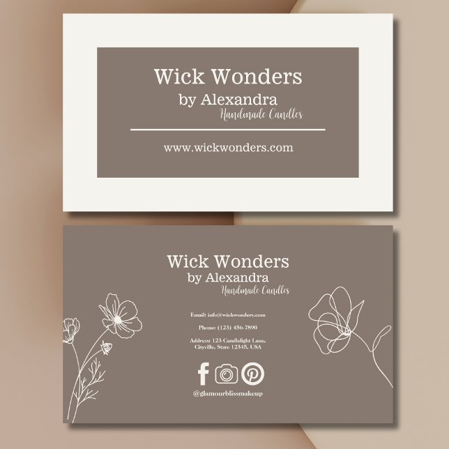 Boho Minimalistic Candle Making Business Card (Creator Uploaded)