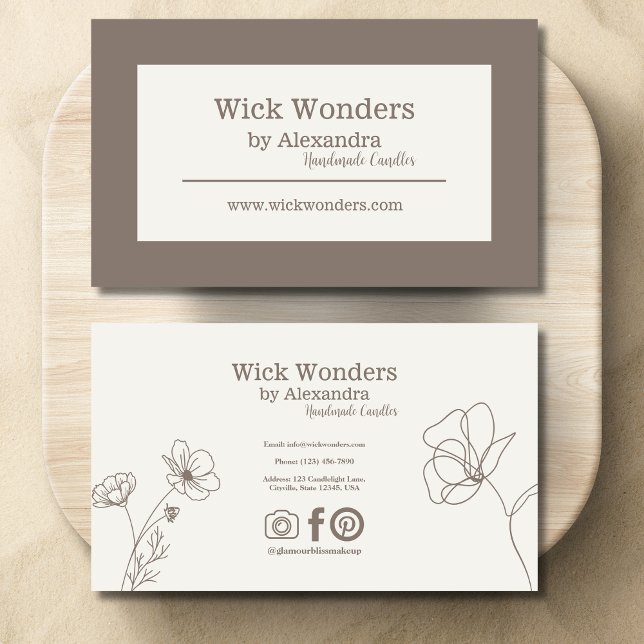 Boho Minimalistic Candle Making Business Card (Creator Uploaded)
