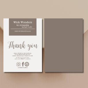 Boho Minimalistic Candle Making Thank You Card