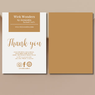 Boho Minimalistic Candle Making Thank You Card