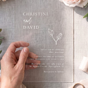 Boho Minimalistic Transparent Wedding Invitation