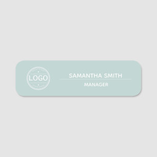 Boho Mint Business Logo Employee Name Tag