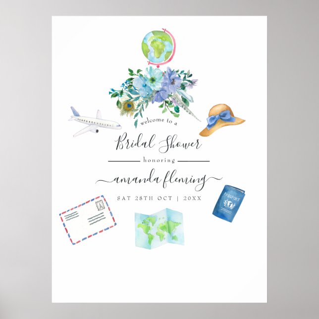 Boho Miss To Mrs Bridal Shower Welcome Poster (Front)