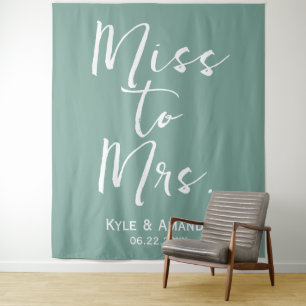 Boho Miss to Mrs Wedding Bridal Shower Backdrop Tapestry