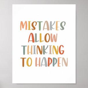 Boho Mistakes Allow Thinking To Happen Poster