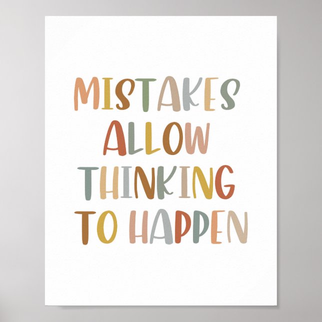 Boho Mistakes Allow Thinking To Happen Poster (Front)