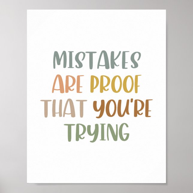 Boho mistakes are proof that you are trying Poster (Front)