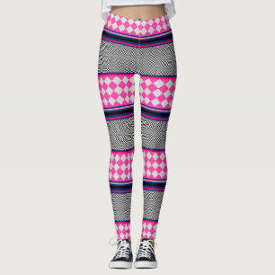 Boho Mixed Stripes Pattern Design  Leggings