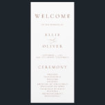 Boho Mocha Mousse White Elegant Minimalist Wedding Program<br><div class="desc">Beautiful boho,  minimalist and classic,  our Mocha Mousse and white Minimalist Wedding Program will be beautiful for your order of service. Fully customisable with all of your wedding program information.</div>