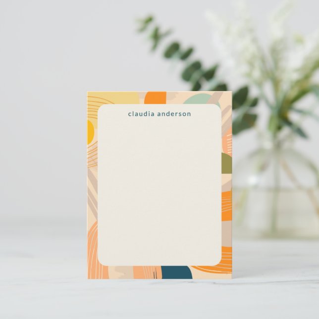 Boho Modern Abstract Art Shapes Personalised  Card (Standing Front)