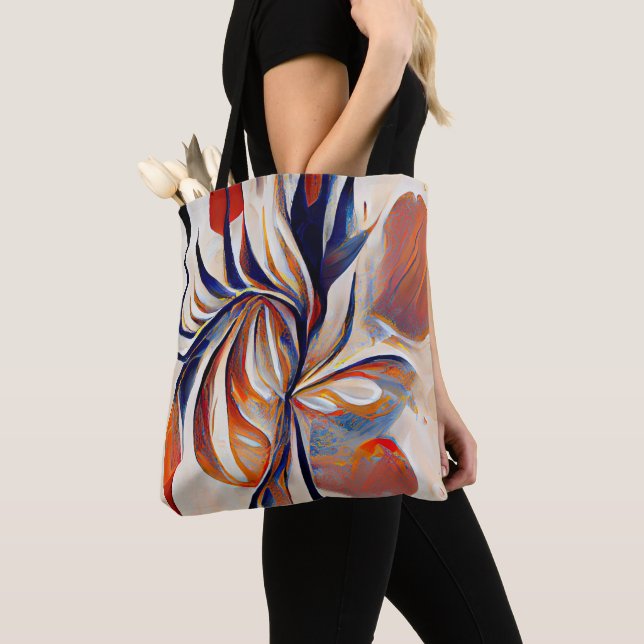 Boho Modern Abstract Artwork Tote Bag (Close Up)