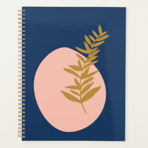 Boho Modern Abstract Botanical Art Pink Blue Gold Planner