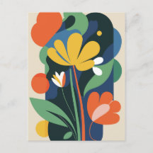Boho Modern Abstract Botanical Flower 